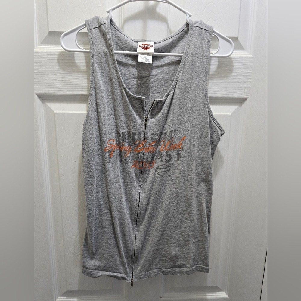 Harley-Davidson Gray Tank Myrtle Beach Bike Week 2013 Zip Up XL